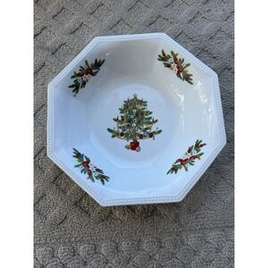 Christmas Tree Fairfield Serving Bowl  Peace on Earth Fine China Holiday